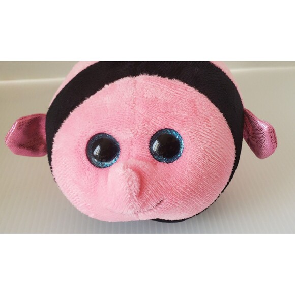 TY Beanie Ballz Gilly the Pink & Black Fish 8" Stuffed Toy Plush Striped 2013 - Picture 9 of 9